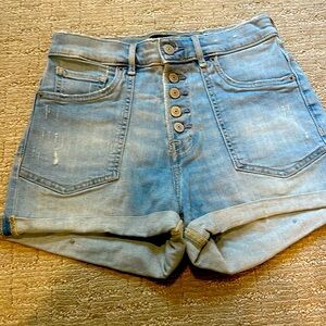 Express Light Wash high rise Jean Shorts EUC Button Fly